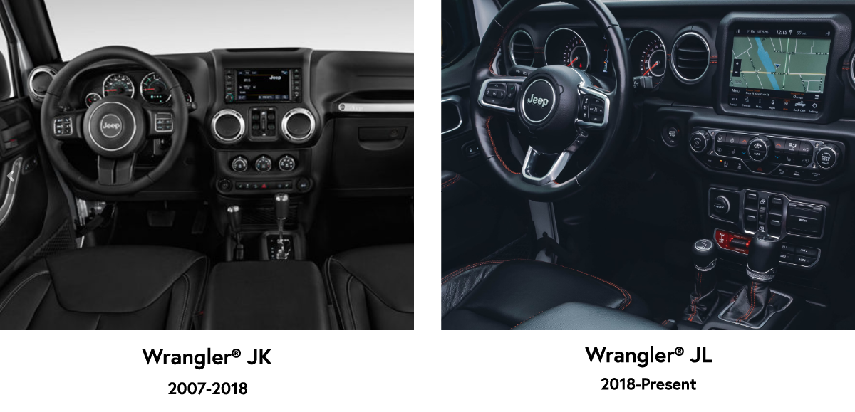 Jeep Wrangler JK vs JL - Interior